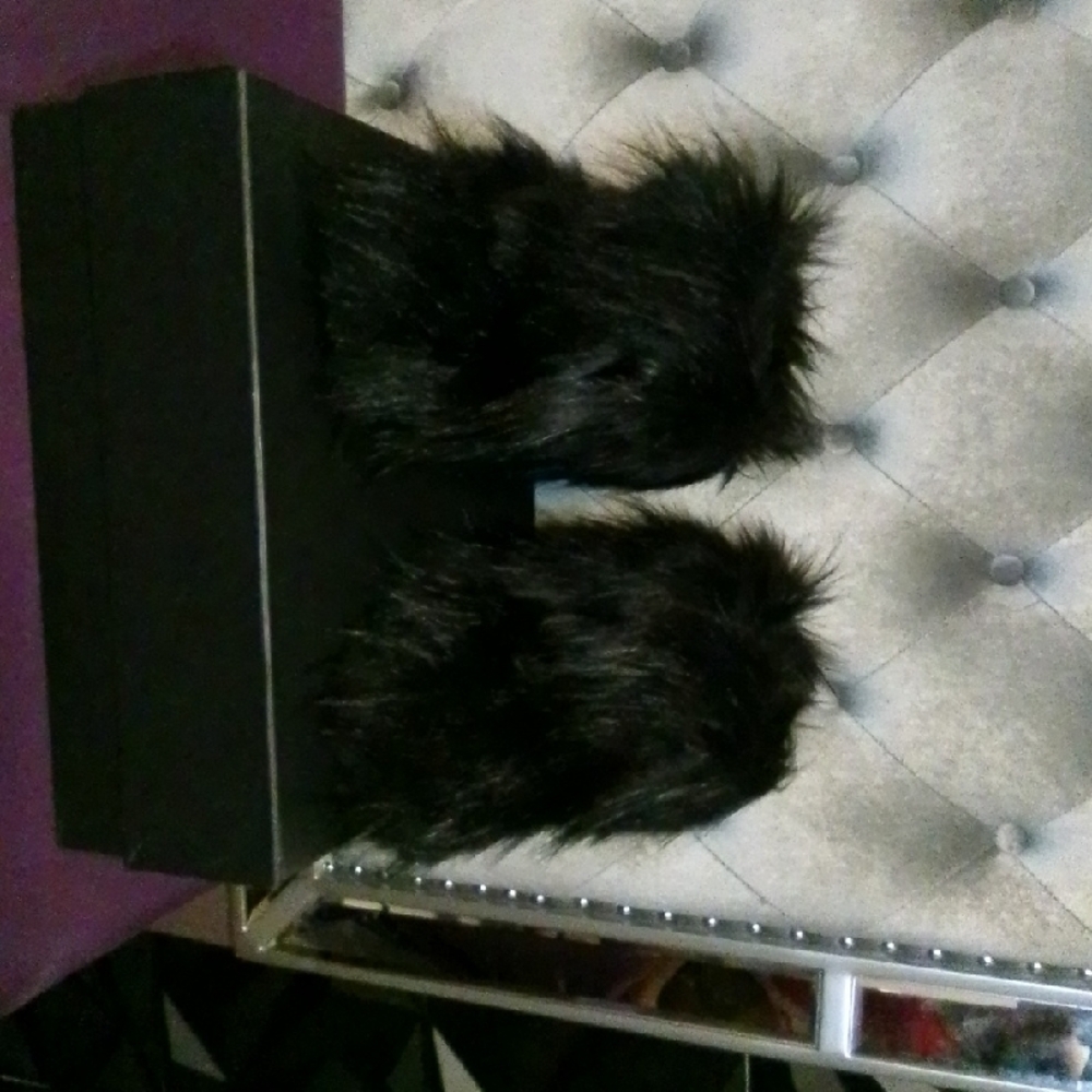 BearPaw Kids Black Furry Boots